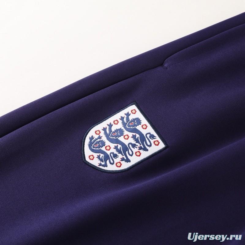 24/25  England Purple Full zipper Jacket Tracksuit+ long pants
