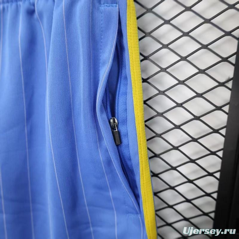 Retro Player Version  1990/91 Manchester United Third Sky Blue with Pinstripe Pattern Shorts