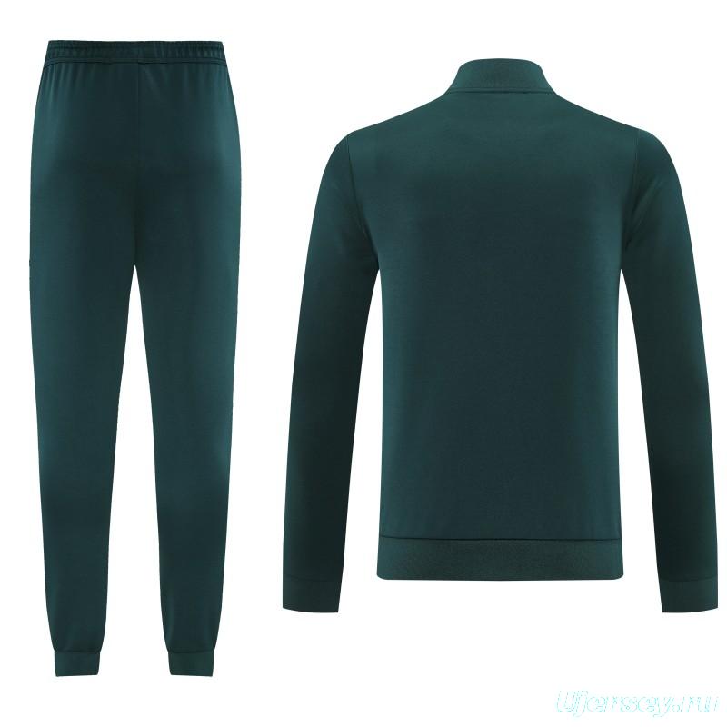25/26  Juventus Retro Dark Green  Full zipper Jacket Tracksuit+ long pants