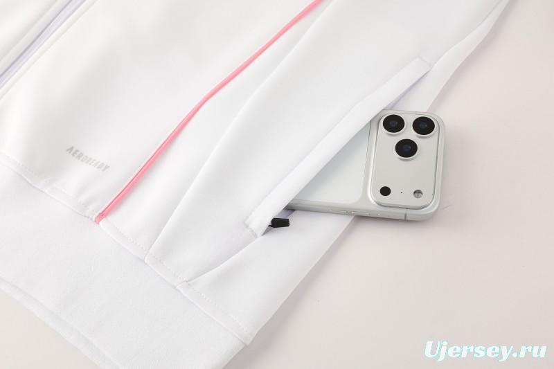 25/26  Juventus White  Full zipper Jacket Tracksuit+ long pants