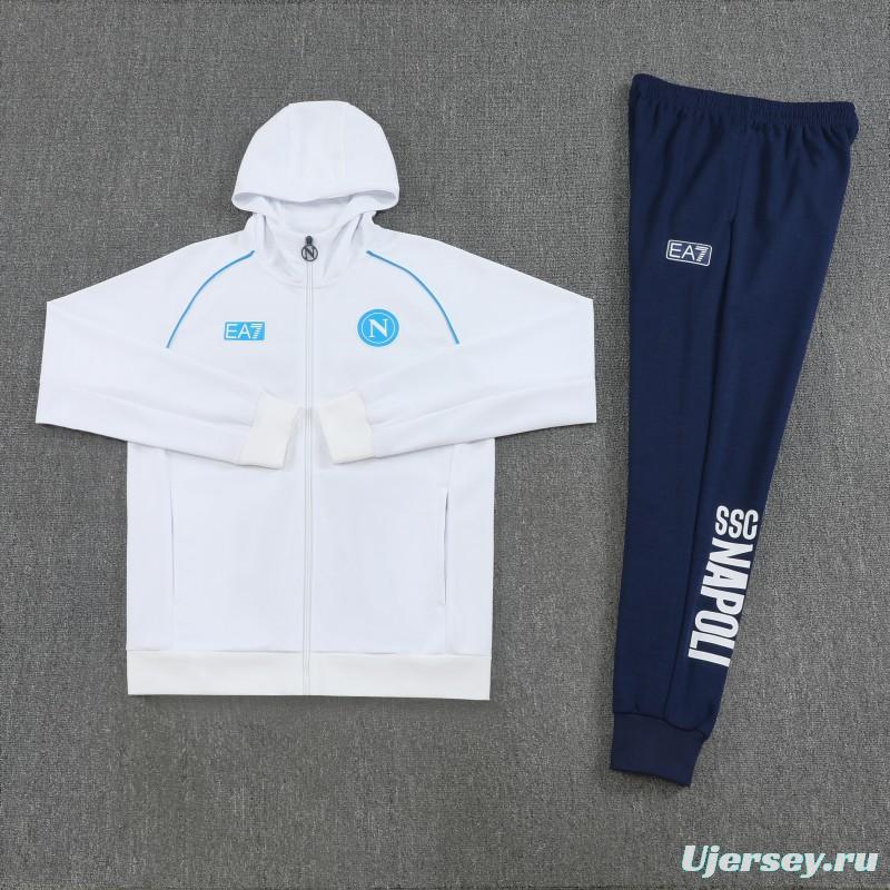 25/26 Napoli  White  Full zipper Jacket Tracksuit+ long pants