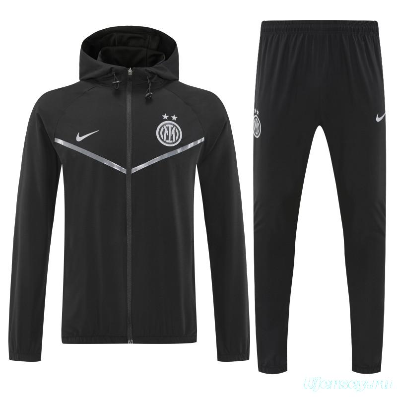 25/26 Inter Milan Black Full zipper Jacket Tracksuit+ long pants