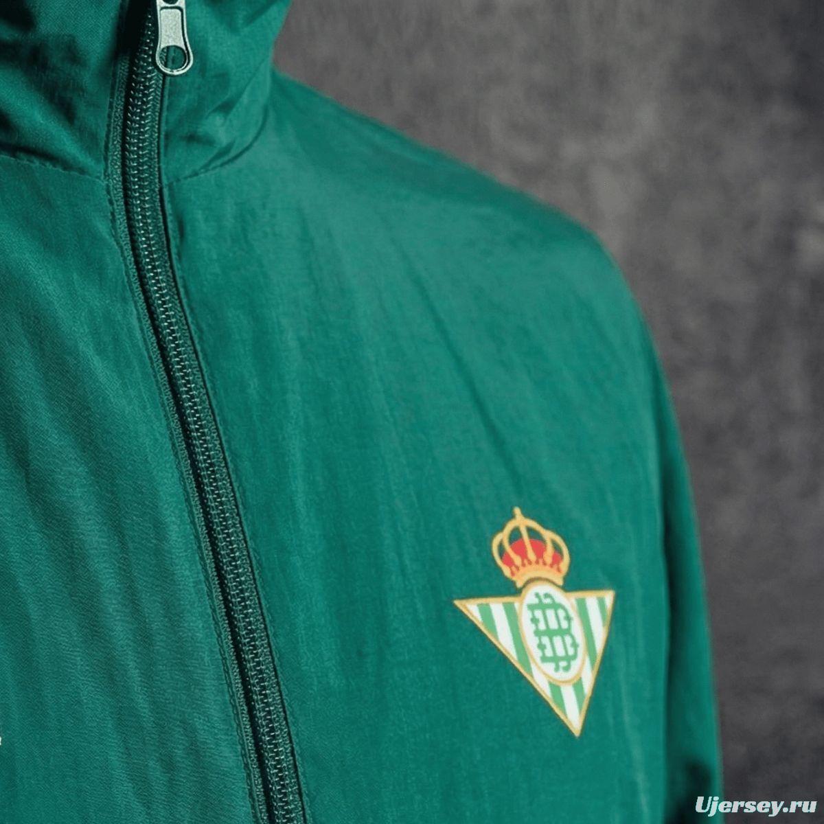 2026 Real Betis Green And Yellow  Reversible Full Zipper Jacket