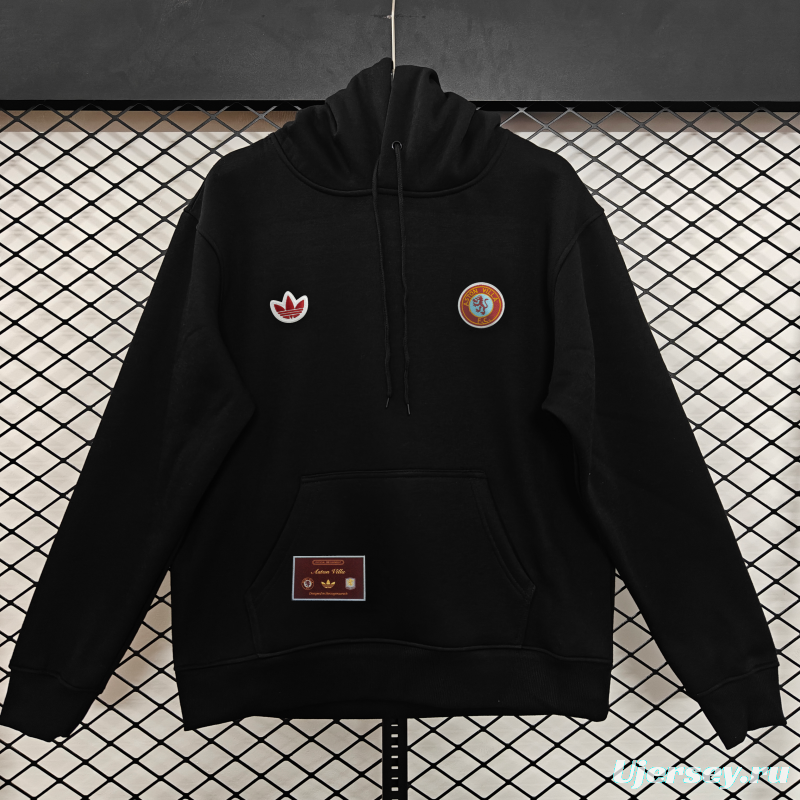 Player Version 2026  Aston Villa x Adidas Home Embroidered Fleece Hoodie 9 Colors