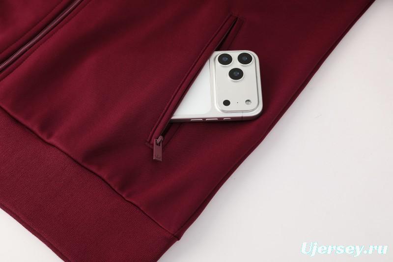 2026 Adidas x OASIS Wine Full Zipper Jacket + Long Pants