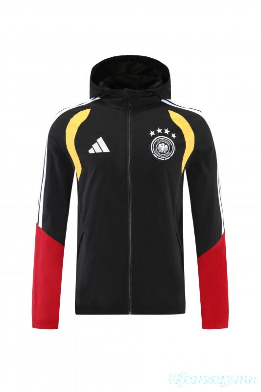 2026 Germany Hoodie Black Full Zipper Windbreaker + Long Pants