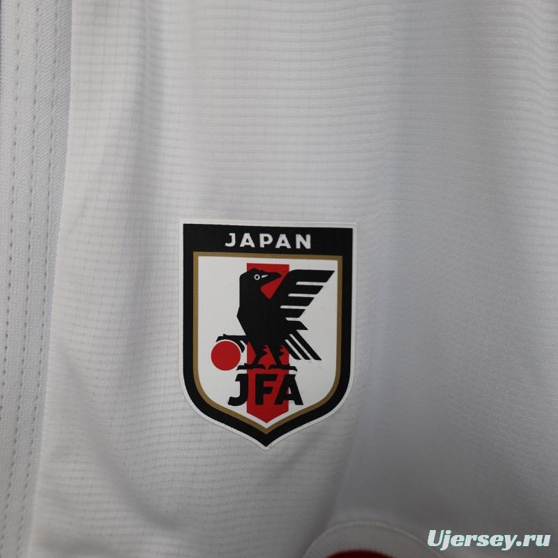 2026 Player Version Japan White with Navy Blue Stripes Shorts