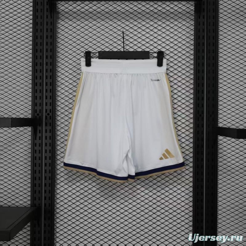 2026 Player Version  Italy Home White with Gold Stripes Shorts