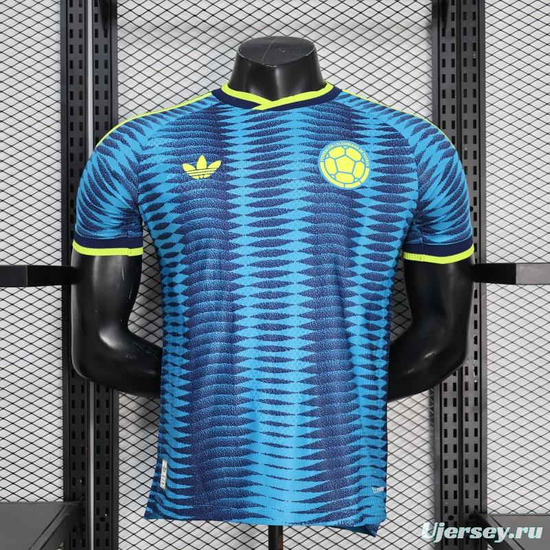 2026 Player Version Colombia Blue with Wavy Zigzag Pattern Jersey
