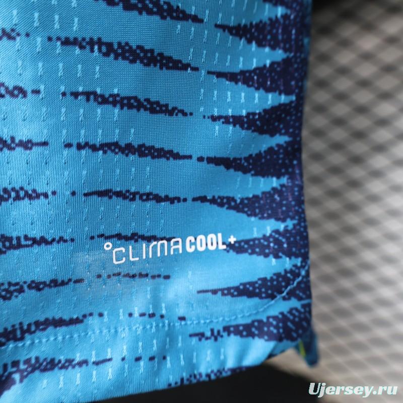 2026 Player Version Colombia Blue with Wavy Zigzag Pattern Jersey