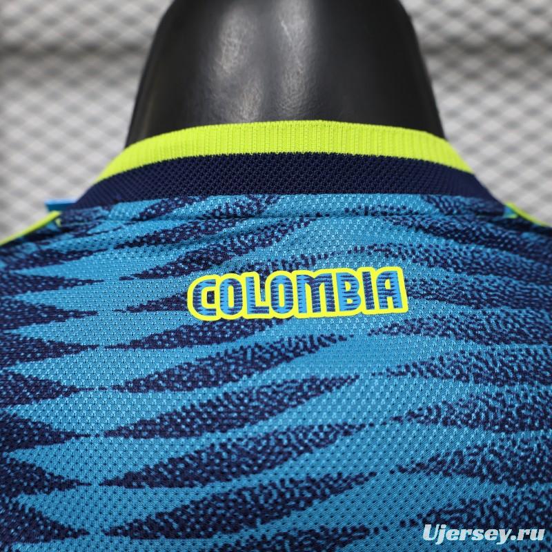 2026 Player Version Colombia Blue with Wavy Zigzag Pattern Jersey