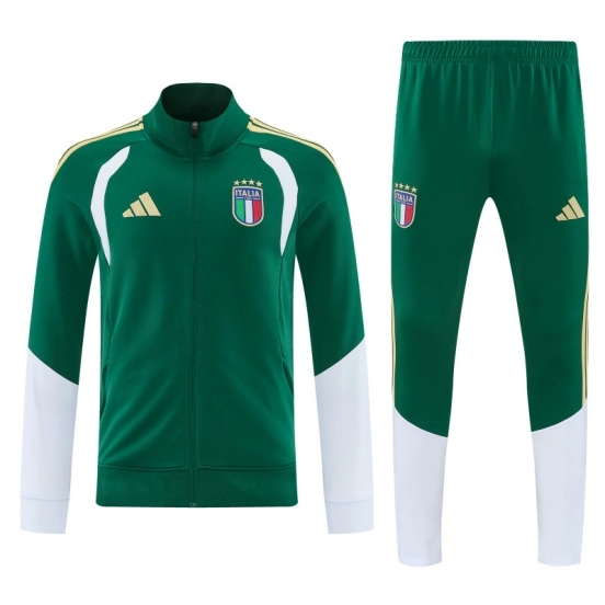 26/27 Italy Green Full Zipper  Jacket Tracksuit + Long Pants