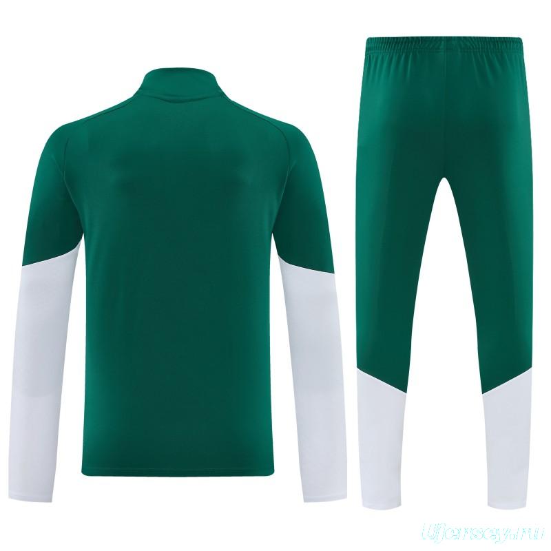 26/27 Italy Green Half Zipper Jacket Tracksuit + Long Pants