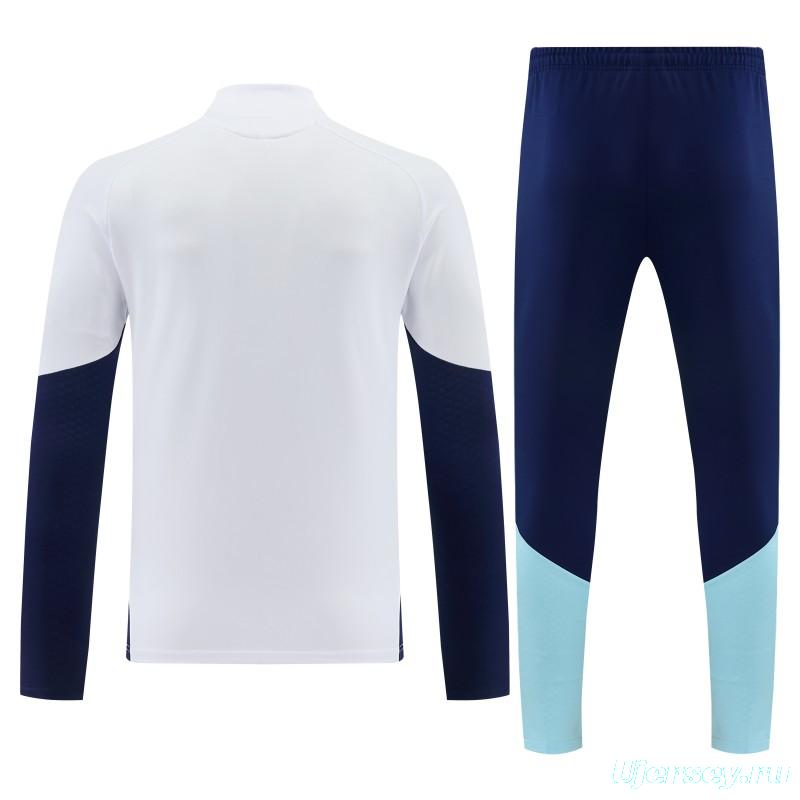 26/27 Argentina White Half Zipper Jacket  Tracksuit + Long Pants