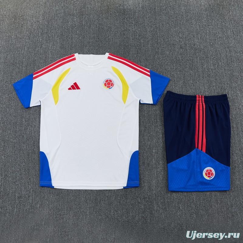 26/27 Colombia White Short Sleeve+Soccer Shorts