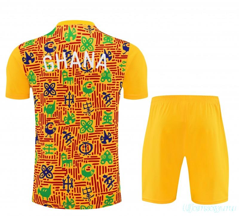 26/27 Ghana Yellow Short Sleeve+Soccer Shorts