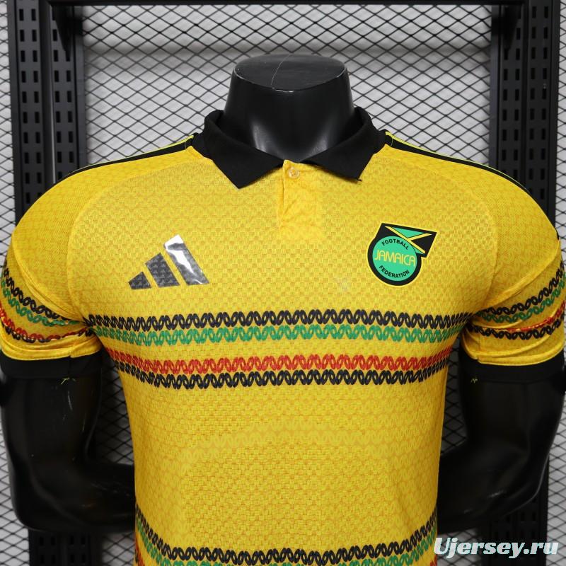 Player Version 2027 Jamaica Home Yellow with Reggae Stripe Jersey