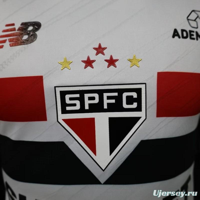 Player Version 26/27  São Paulo FC White with Red and Black Horizontal Stripes Jersey
