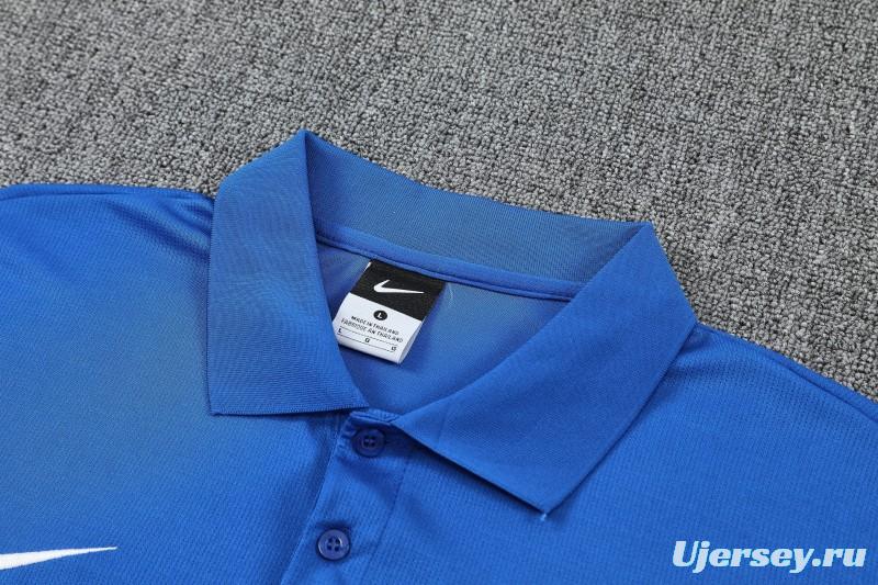 26/27  Atletico Madrid Blue  Polo Training Shirt + Long Pants Tracksuit