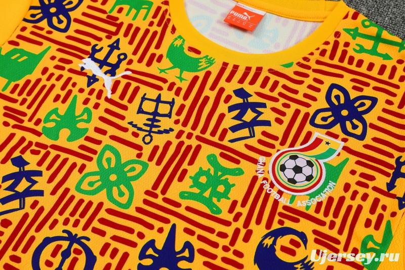 26/27 Ghana Yellow Short Sleeve+Soccer Shorts