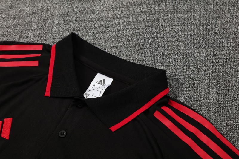 26/27 Liverpool Black Polo Training Shirt + Long Pants Tracksuit