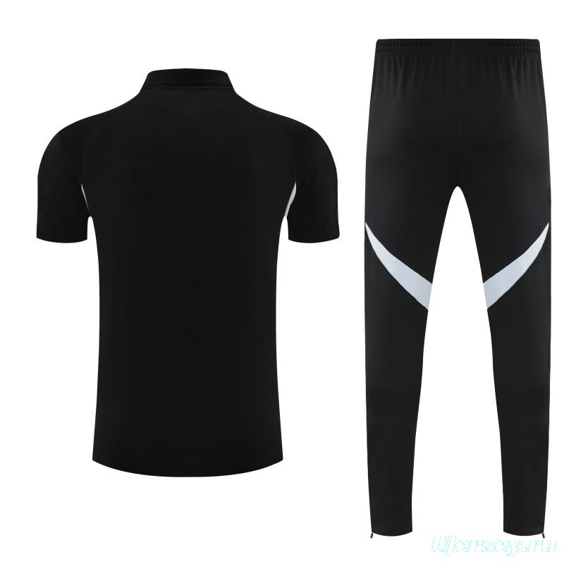 26/27  Argentina Black Polo Training Shirt + Long Pants Tracksuit