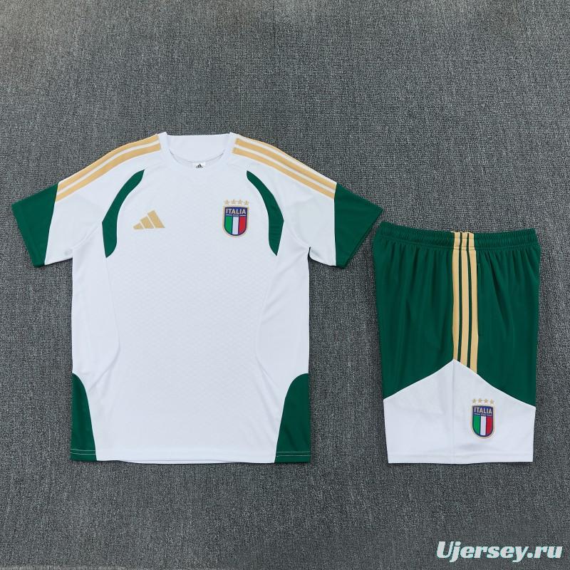 26/27 Italy White Short Sleeve+Soccer Shorts
