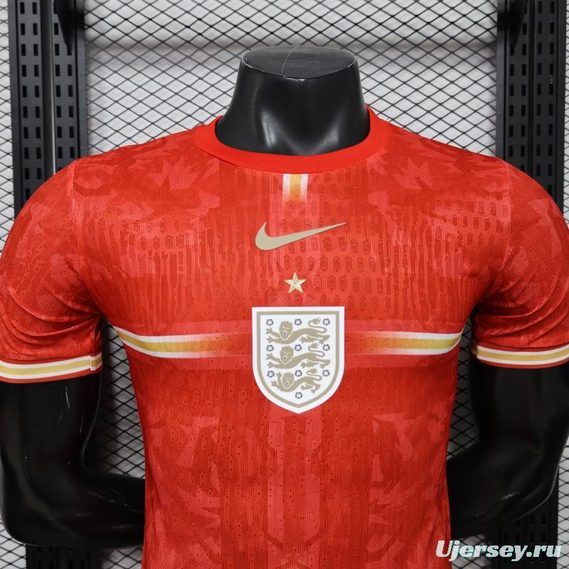 Player Version 2026 England Away Red with Gold Lion  Special Edition Jersey