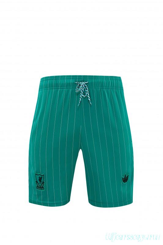 26/27 Liverpool   Green Pinstripe  Short Sleeve+Soccer Shorts