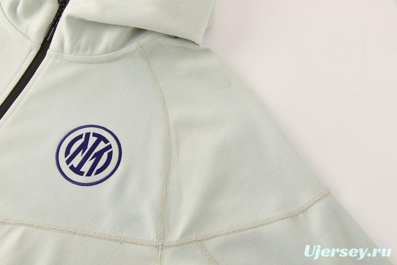 26/27 Inter Milan Light Mint Full Zipper Hooded Tracksuit + Long Pants