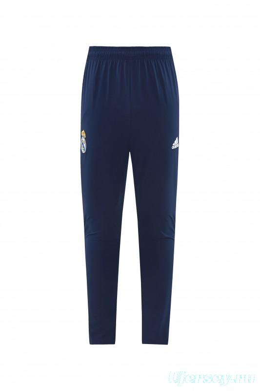 26/27 Real Madrid Navy Blue Full Zipper Hooded Windbreaker Tracksuit + Long Pants