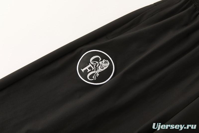 26/27 Chelsea Black Full Zipper Hooded Jacket Tracksuit + Long Pants