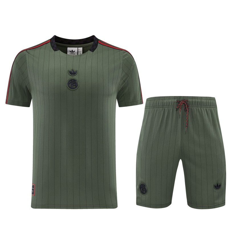 26/27 Bayern München  Forest Green  Pinstripe  Short Sleeve+Soccer Shorts