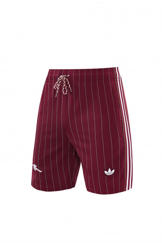 26/27  Arsenal  Maroon Pinstripe Short Sleeve+Soccer Shorts