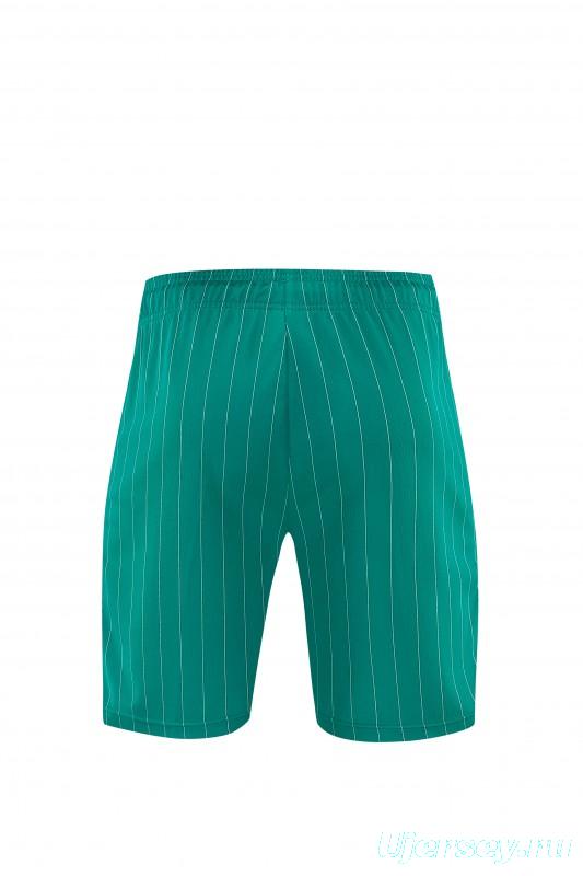 26/27 Liverpool   Green Pinstripe  Short Sleeve+Soccer Shorts