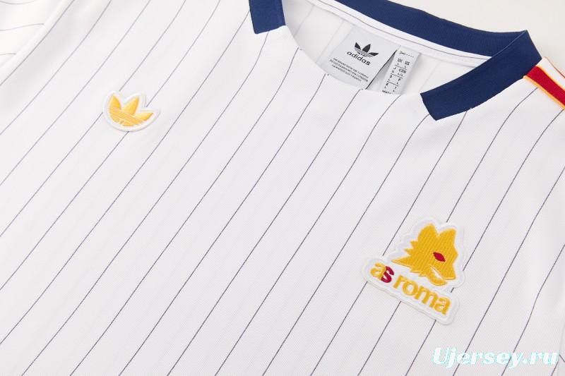 26/27 AS Roma White Short Sleeve+Soccer Shorts
