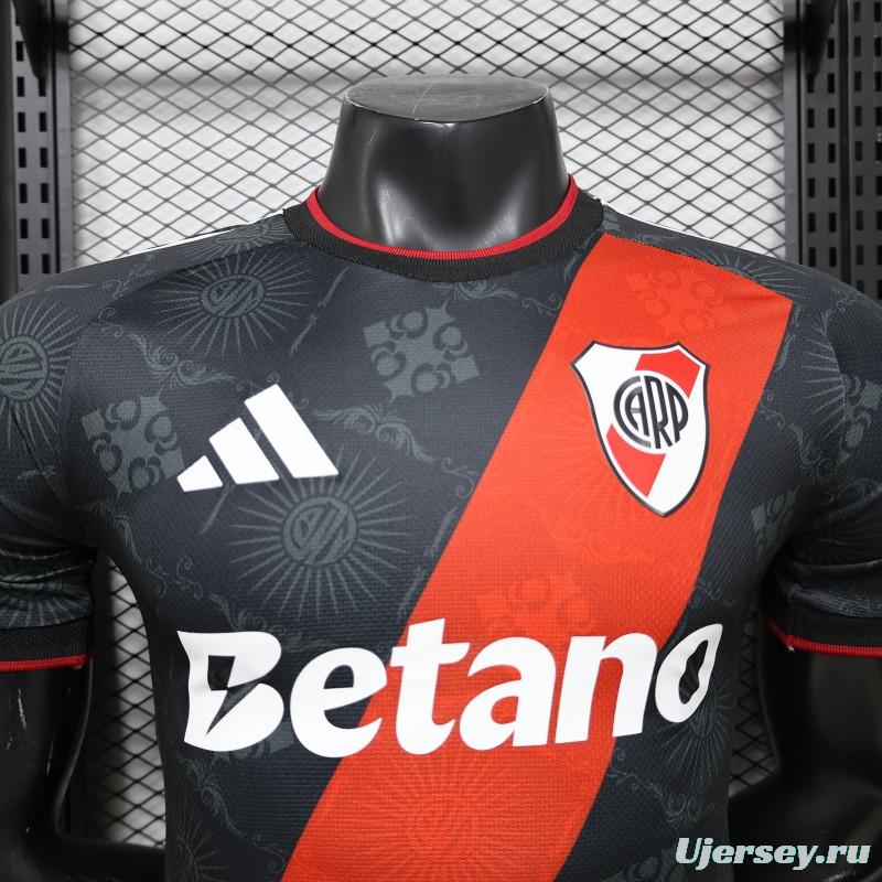 Player Version 26/27 River Plate Black with Red Diagonal Band Third Jersey