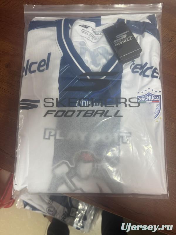 Player Version 25/26 CF Pachuca White & Blue Vertical Stripes Home Jersey