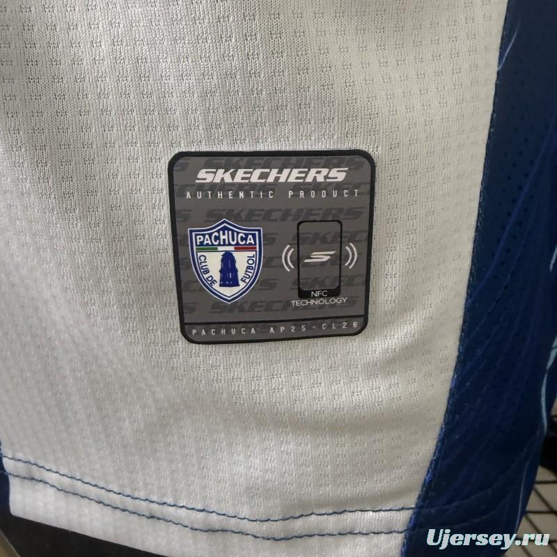 Player Version 25/26 CF Pachuca White & Blue Vertical Stripes Home Jersey