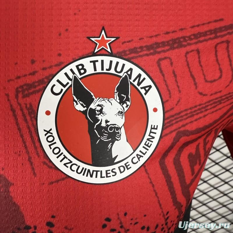 Player Version 25/26 Club Tijuana Red & Black home Jersey