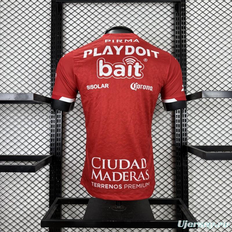 Player Version 25/26 Club Necaxa away Red with Gold Geometric Lightning Pattern Jersey