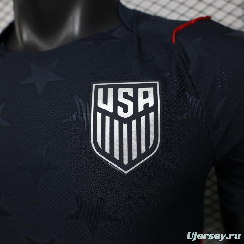 Player Version 2026 USA Navy Blue with All-Over Star Pattern Away Jersey