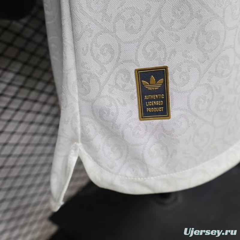 Player Version 2026 Spain  White with Burgundy & Gold Detail Away Jersey