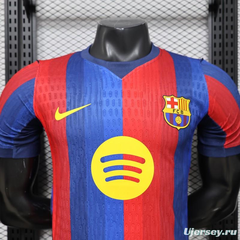 Player Version 25/26 FC Barcelona Blue & Red Vertical Stripes with Spotify Home Jersey