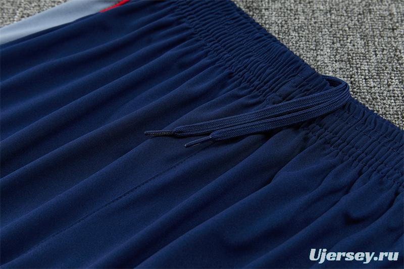 2026 England Grey Half Zipper Jacket Tracksuit + Navy  Blue Long Pants (Nike)