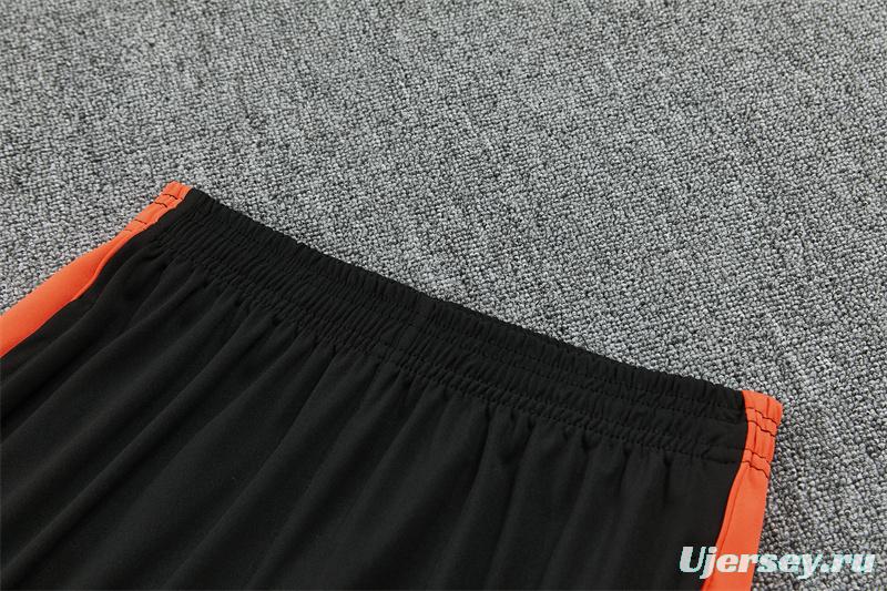 2026 Netherlands Black & Orange  Half Zipper Jacket Tracksuit + Long Pants