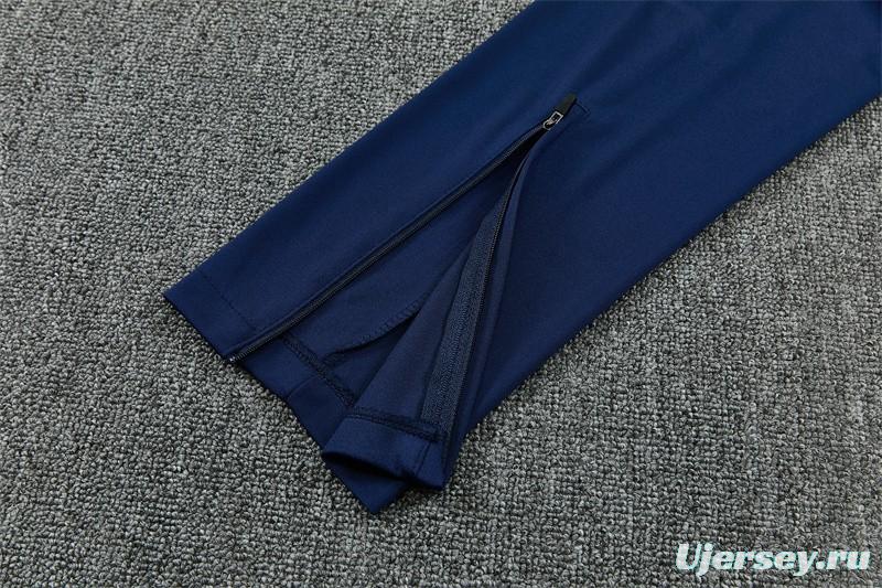 2026 England Navy Blue  Half Zipper Jacket Tracksuit + Long Pants (Nike)