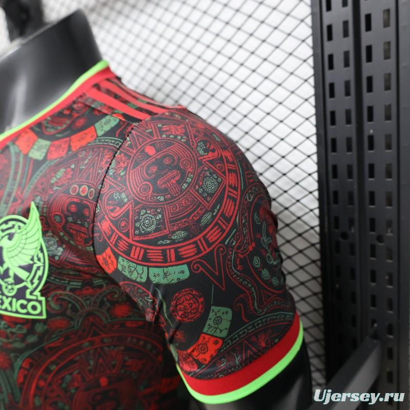 Player Version 2026 Mexico  Black with Aztec Calendar & Day of the Dead Special Edition Jersey