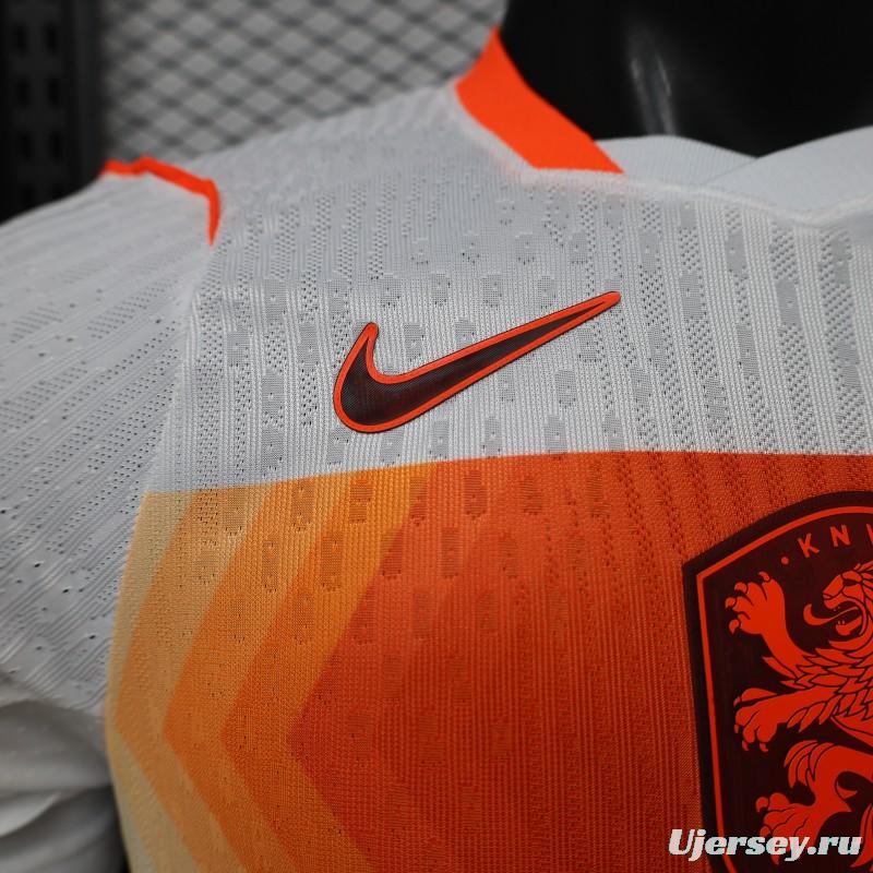 Player Version 2026 Netherlands  White with Orange  Away Jersey