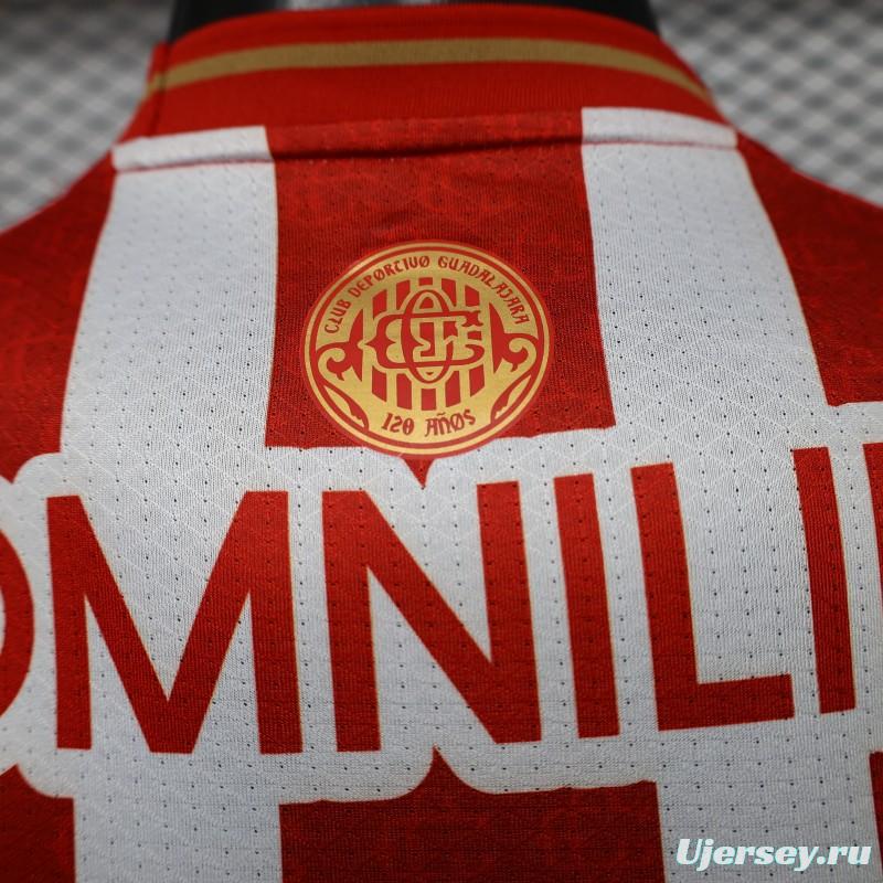Player Version 26/27 Chivas de Guadalajara Red & White Stripes Home Jersey